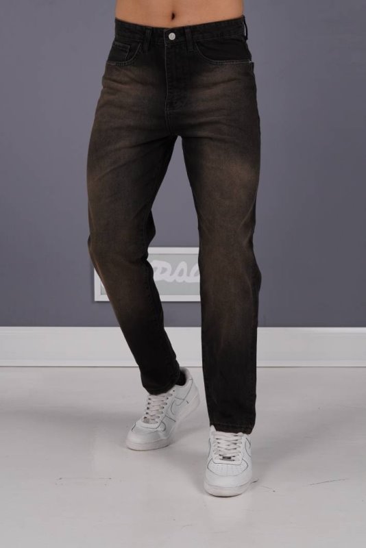 شلوار جین مام استایل مردانه دارچینی ساده کد 2058500/96