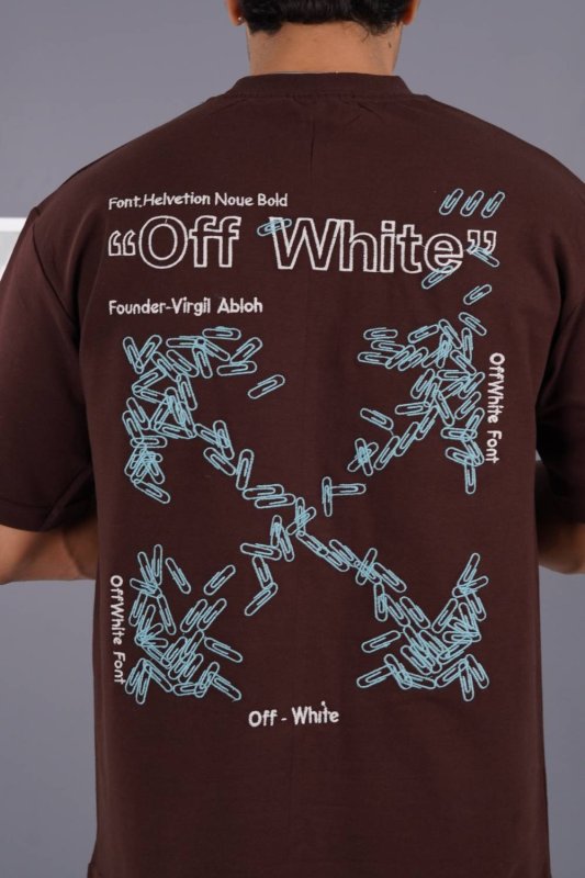 تیشرت مردانه گلدوزی لش طرح OFF WHITE کد 601237