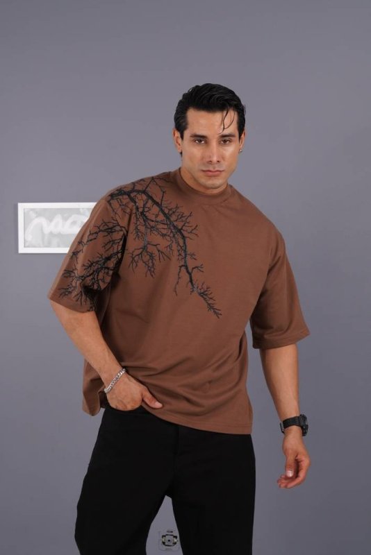 تیشرت مردانه طرح دار ژلاتینی کد 6009189